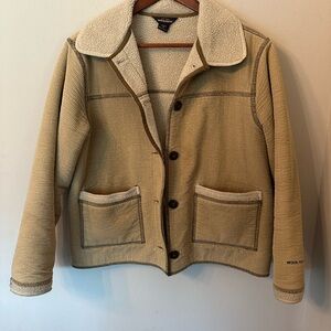 Woolrich Beige Corduroy Jacket with Sherpa Collar medium